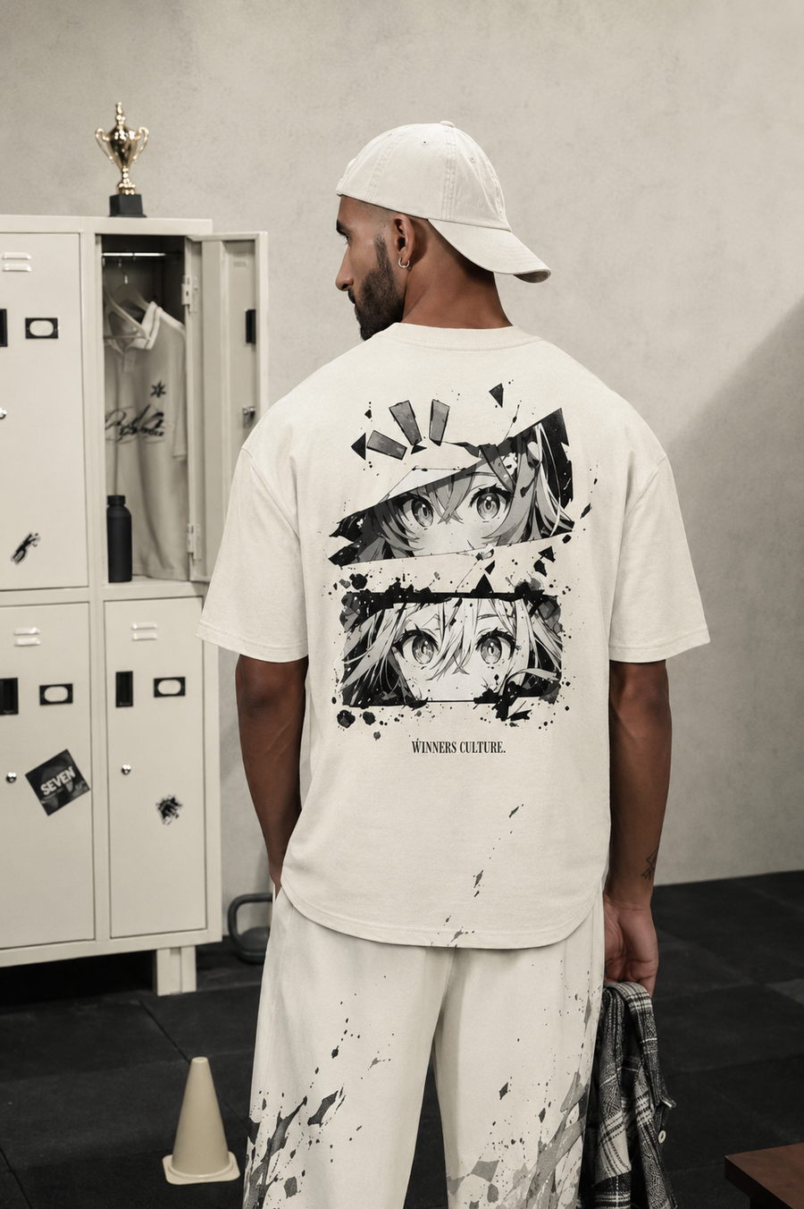 Anime Print Oversized T-Shirt for Men